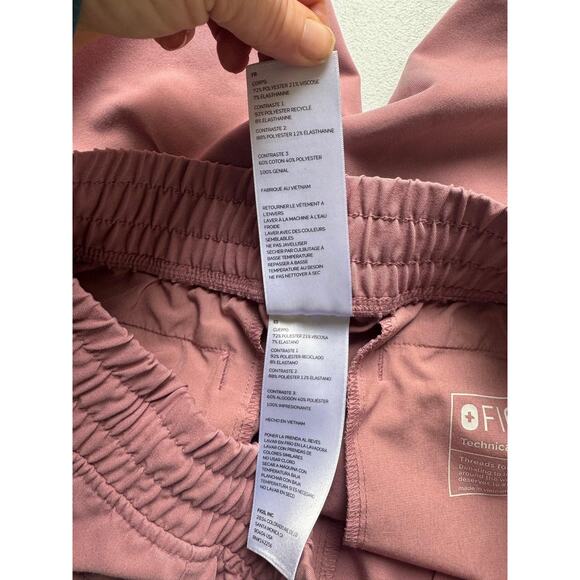 FIGS Scrub Jogger Pants Womens Small Pink Technical Collection Elastic Waist - Picture 14 of 15